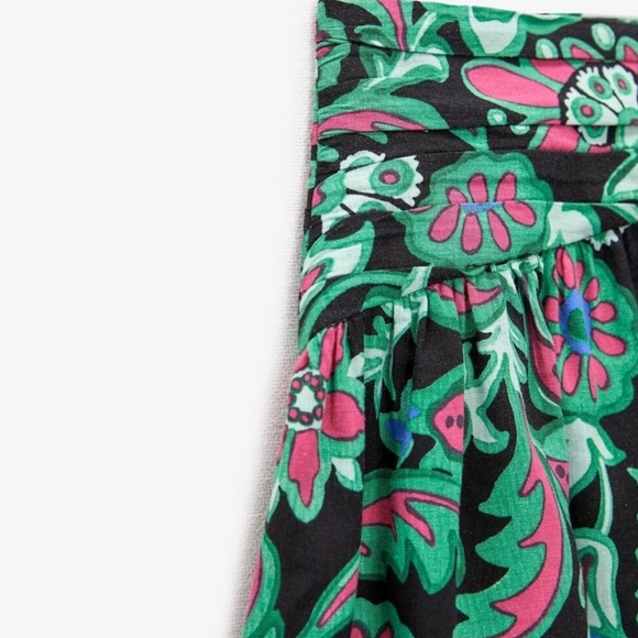 NWT Zara Floral Print Linen Blend Mini Skirt, Size XL - Picture 7 of 8